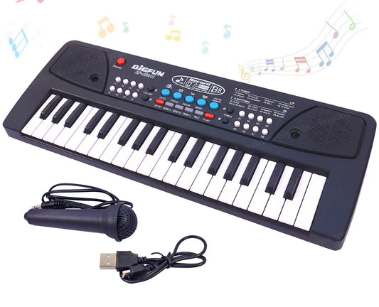 37 Key Piano Keyboard Toy with DC Power Option, Recording and Mic for Kids