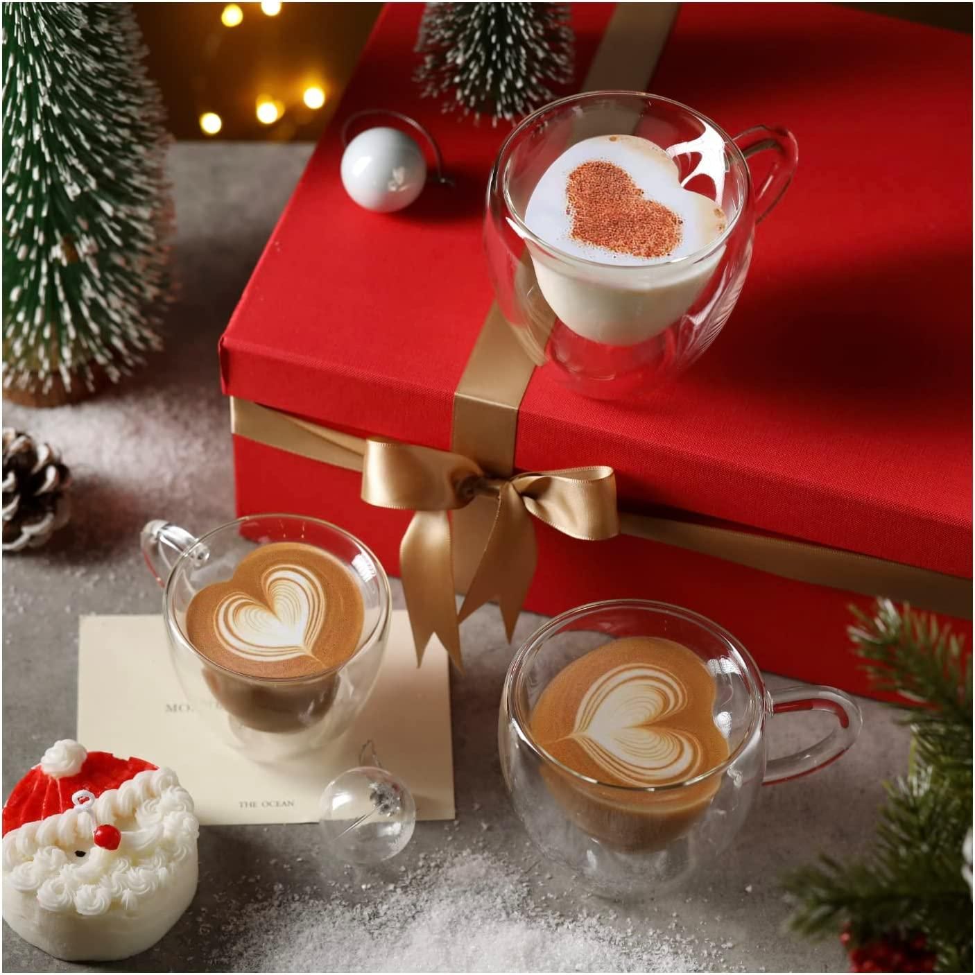High Borosilicate Heart Shape Double Wall Glass