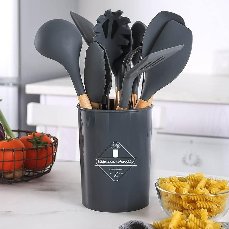Silicone Cooking Utensils Set of 11pcs with Holder